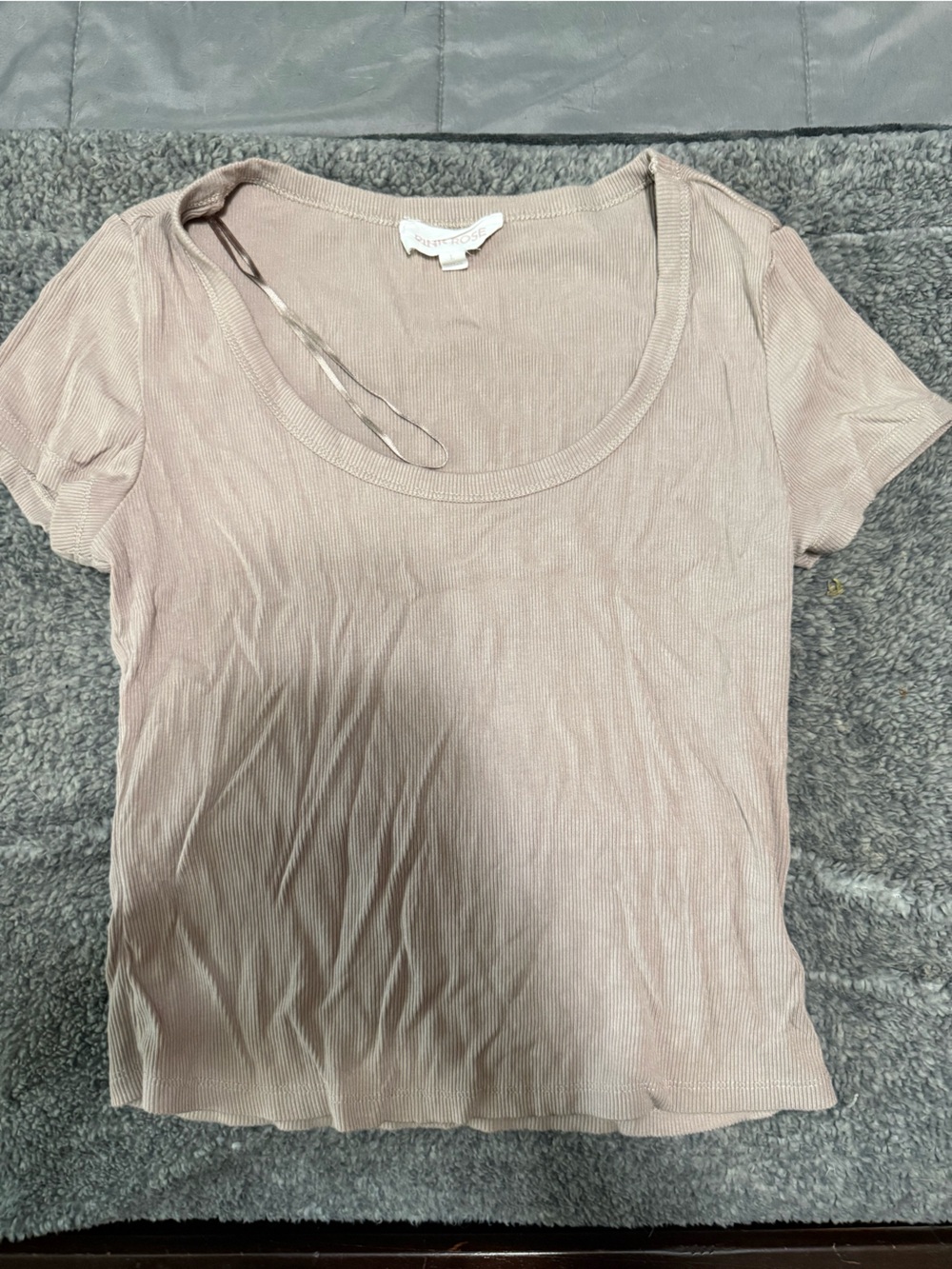 Women’s Ribbed Short Sleeve Top in Dusty Pink
